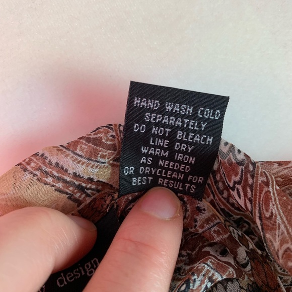 Separates brown paisly sheer shirt with tank size XL - Picture 7 of 8